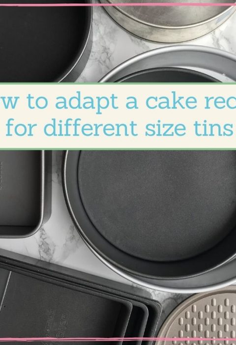 measuring cake tins for different size cakes