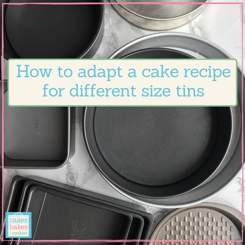 measuring cake tins for different size cakes